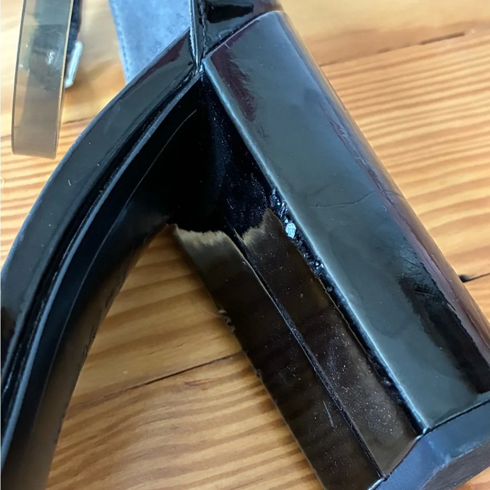 Sam Edelman Yaro Sheer Ankle Strap Block Heel Sandals Size 8 1/2